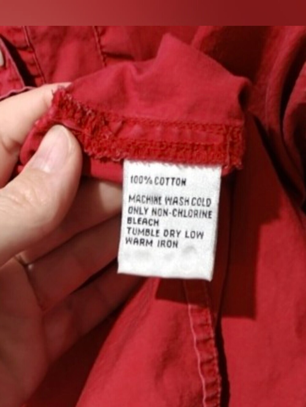 100% Cotton Vintage Talbots Shirt Button Down Size X 10/12 Red Western - Picture 5 of 7